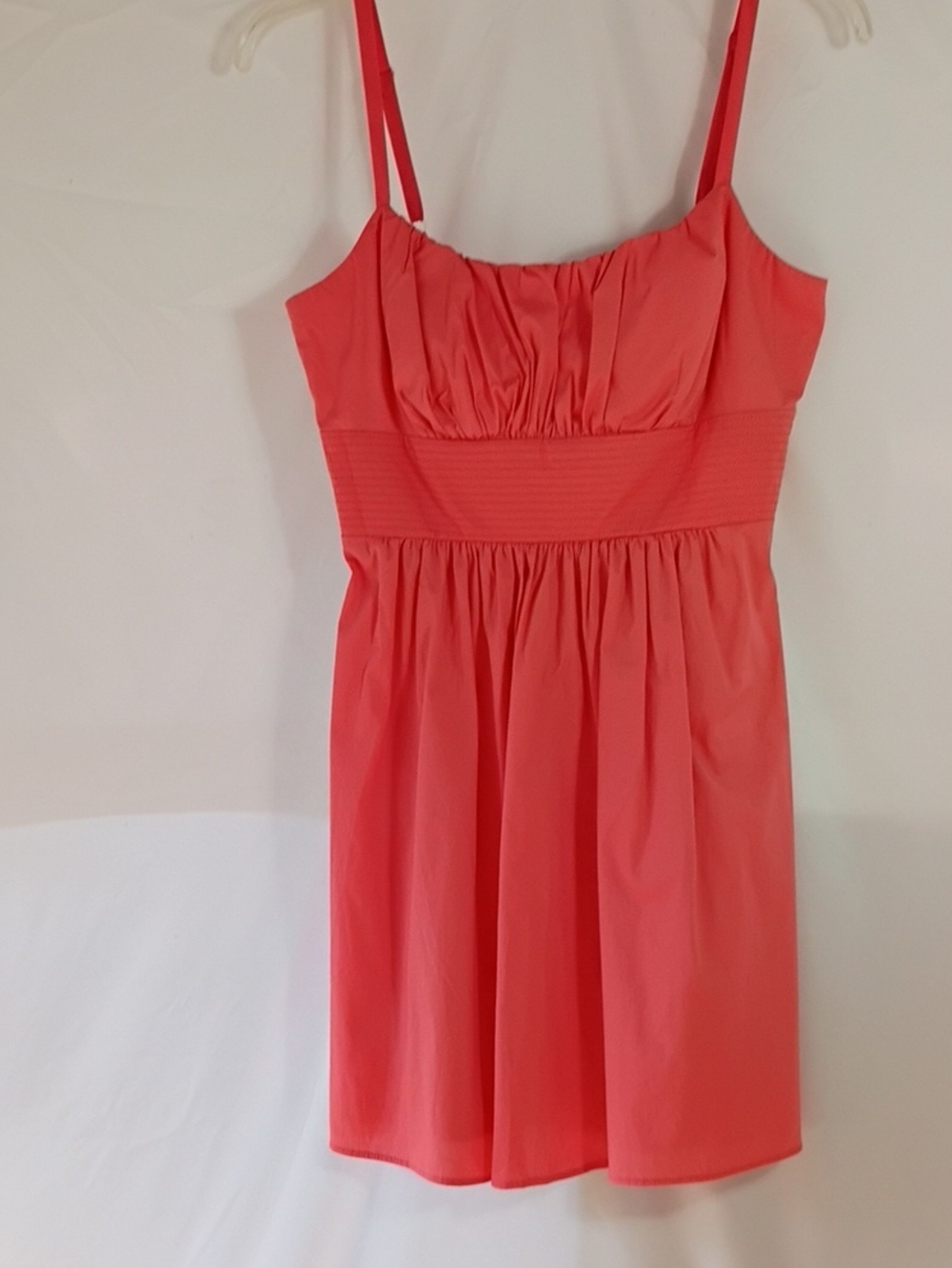 EUC B. Smart Coral Pink Elastic-Waist Dress Women's Size 14 Adjustable Straps
